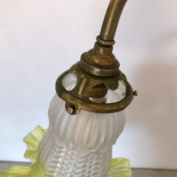 Image de la lampe de bureau laiton et opaline