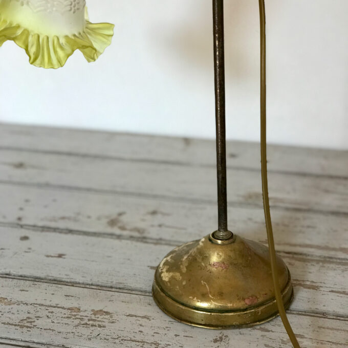 Image de la lampe de bureau laiton et opaline