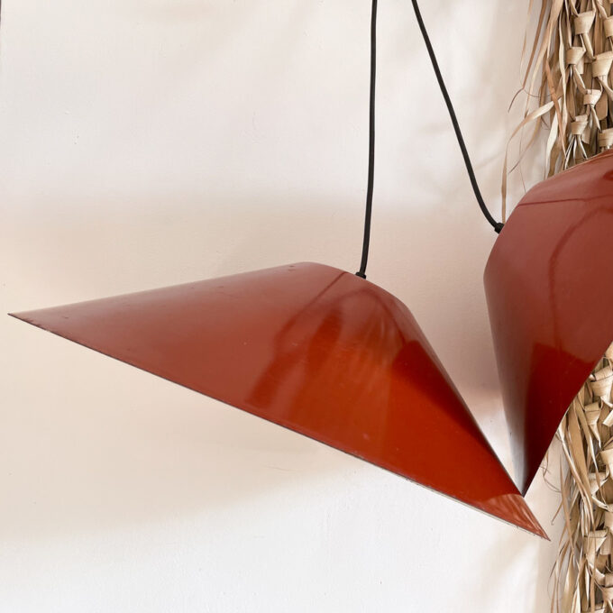 Image de la suspension vintage en métal terracotta