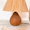Photo de la lampe vintage bois raphia fait main