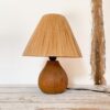 Photo de la lampe vintage bois raphia fait main