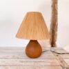Photo de la lampe vintage bois raphia fait main