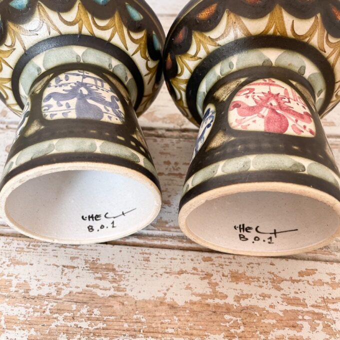 Photo du bougeoir en céramique grès signé