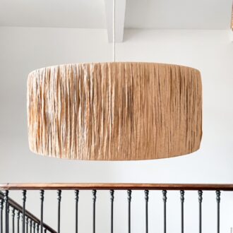 image suspension abat-jour raphia