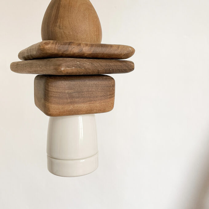 image lampe baladeuse en bois vintage