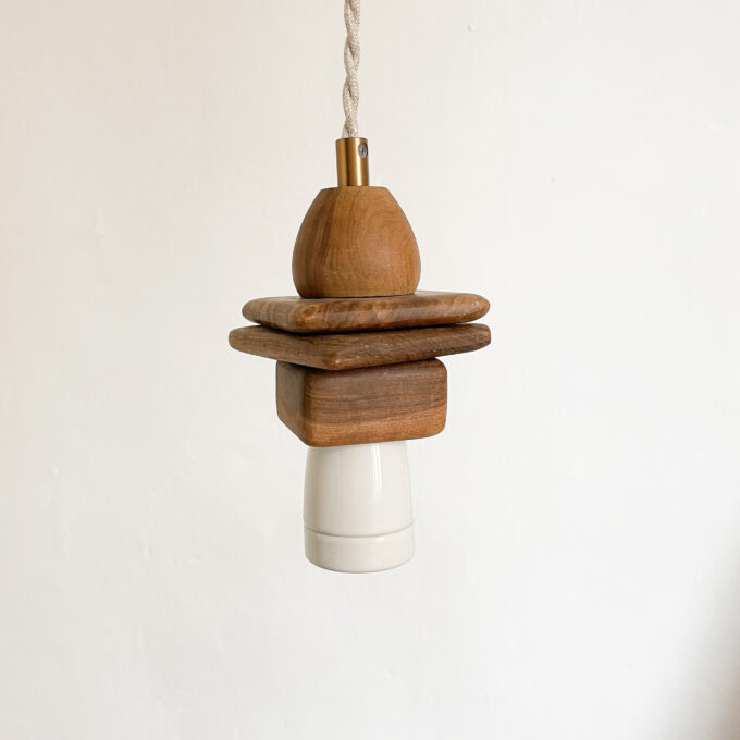 image lampe baladeuse en bois vintage