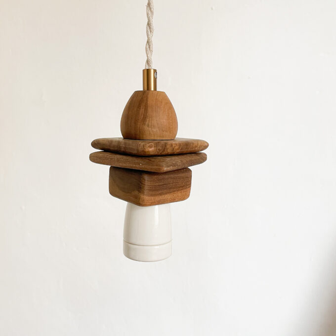 image lampe baladeuse en bois vintage