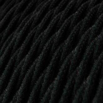 Image pour câble textile noir coton tressé