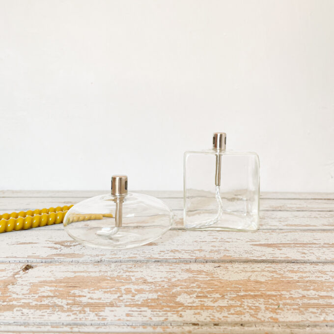 Lampe à huile en verre cube photo lampe à huile en verre cube