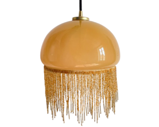 photo carrousel nouveautés suspension verre jaune à franges