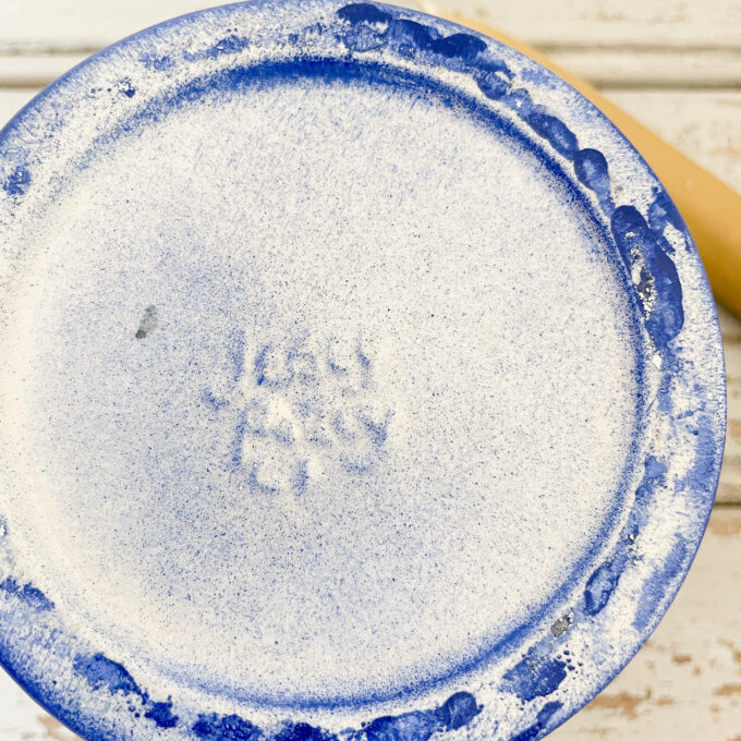 photo bougeoir en céramique bleu