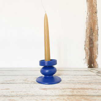 photo bougeoir en céramique bleu